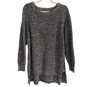 EXPRESS Women's Speckled Knit Sweater Long Sleeve‎ Crew Neck Casual Tunic Size M